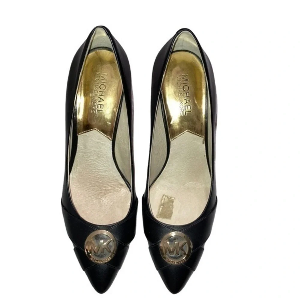 Michael kors black leather pumps heels shoes